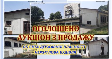 Оголошено аукціон з продажу об’єкта державної власності – нежитлова будівля Оголошено аукціон з продажу об’єкта державної власності – нежитлова будівля